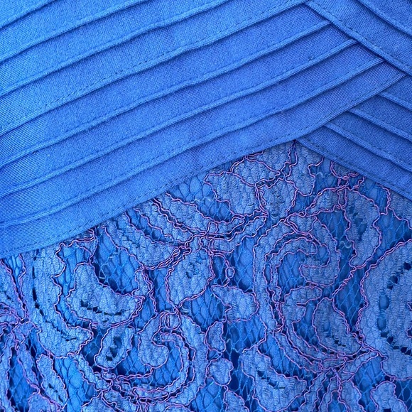 Tadashi Shoji Full Length Women’s Blue Lace Vintage Dress - Size 12 - Picture 7 of 16